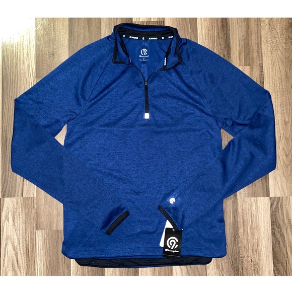 Marled Blue Champion Running Quarter Zip - Picture 6 of 8